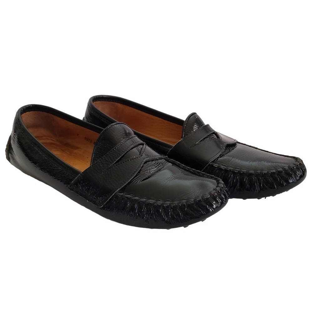 Cole Haan Black Patent Leather Drivers Driving Slippers Loafers Flats Womens 7.5 - Picture 3 of 8